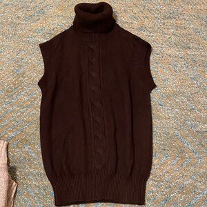 Celine women’s  cashmere Brown Turtleneck Sweater Vest